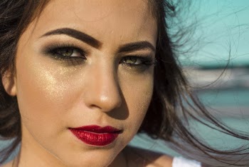 Woman Wearing Red Lipstick