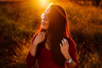 Woman Wearing Red Long Sleeve Shirt