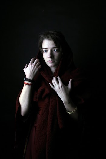 Woman Wearing Red Sari Dress
