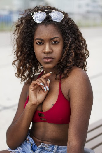 Woman Wearing Red Swimwear