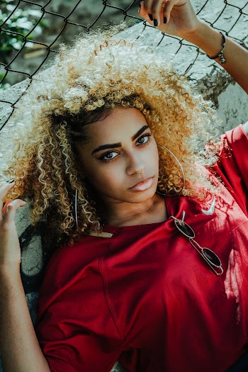 Woman Wearing Red Top