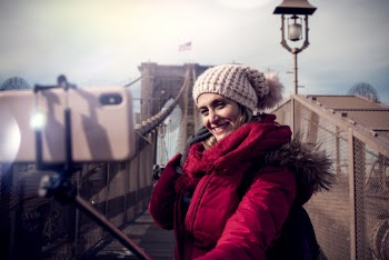 Woman Wearing Red Zip-up Hooded Jacket
