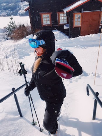 Woman Wearing Snow Suit