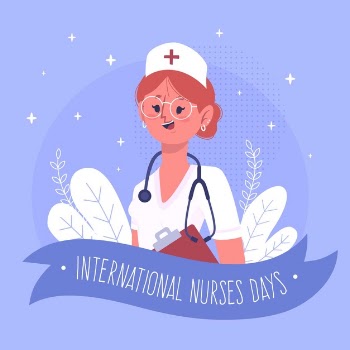 Woman wearing stethoscope international nurses day Free Vector