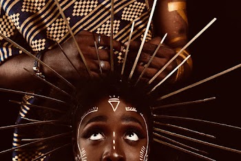 Woman Wearing Stick on Head