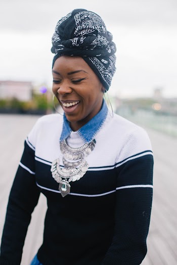Woman Wearing Sweater and Turban