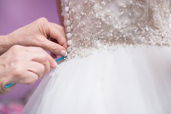 Woman Wearing Wedding Gown