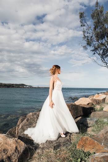 Woman Wearing Wedding Gown 