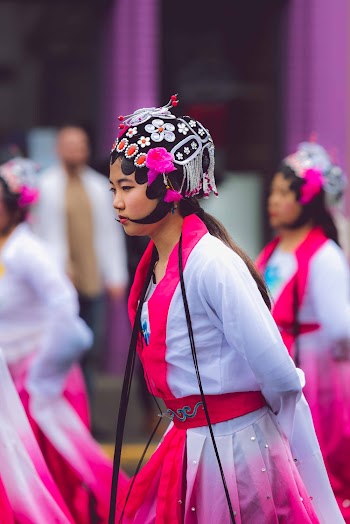 Woman Wearing White And Pink Dress