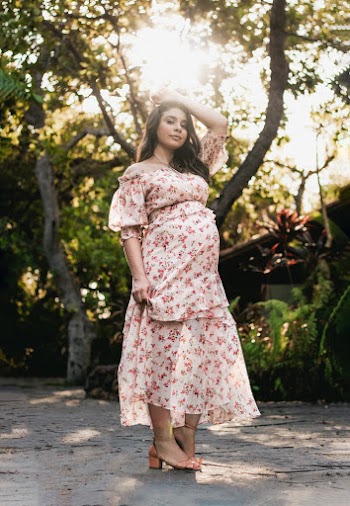 Woman Wearing White and Pink Floral Dress