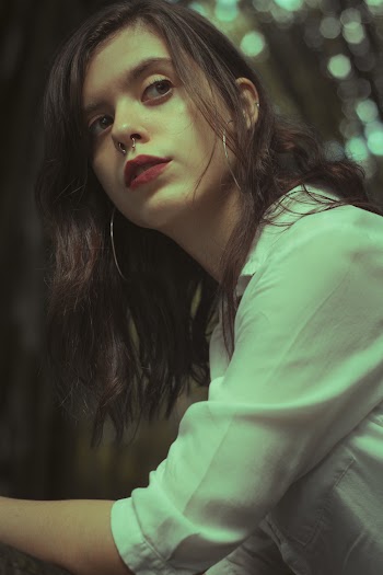 Woman Wearing White Blouse