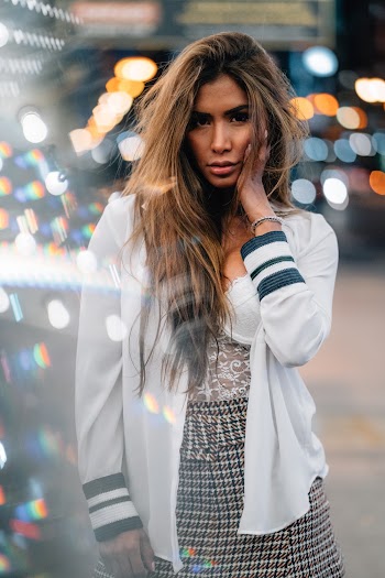 Woman Wearing White Cardigan