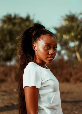 Woman Wearing White Crew-Neck T-shirt