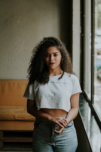 Woman Wearing White Crop-top