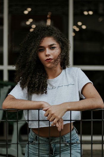 Woman Wearing White Crop-top Shirt
