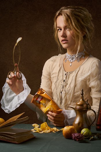 Woman Wearing White Dress Painting