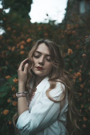 Woman Wearing White Dress Shirt