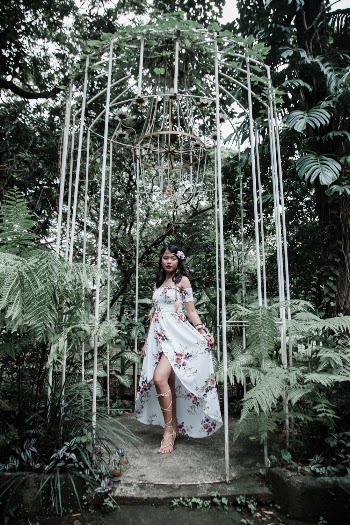Woman Wearing White Floral Dress