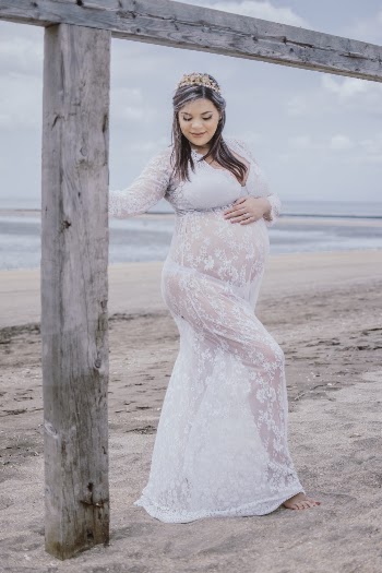 Woman Wearing White Lace Dress