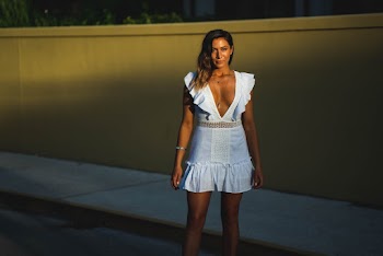 Woman Wearing White Minidress