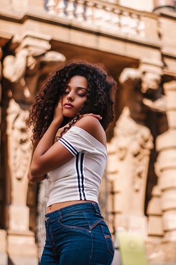 Woman Wearing White Off-shoulder Shirt 