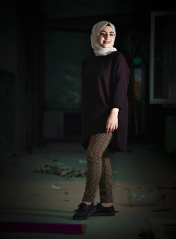 Woman Wearing White Scarf Standing Close-up Photography