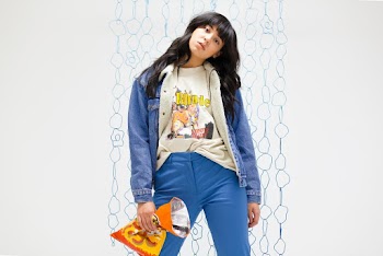 Woman Wearing White Shirt and Blue Denim Jacket