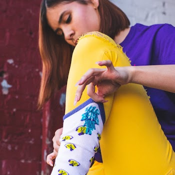 Woman Wearing White Sock