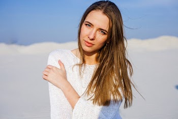 Woman Wearing White Sweater