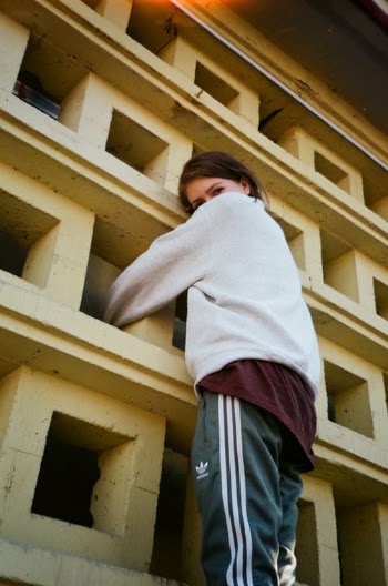 Woman Wearing White Sweater and Grey Adidas Pants · Free Stock Photo