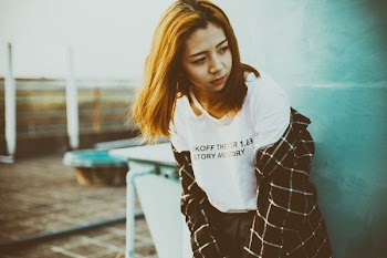 woman wearing white top