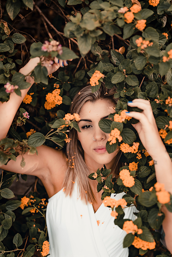 Woman Wearing White Top