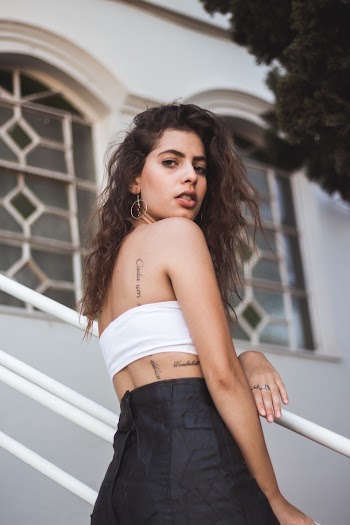 Woman Wearing White Tube Top