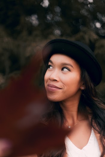 Woman Wearing White V-neck Shirt