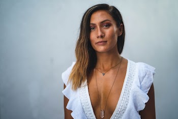 Woman Wearing White V-neck Sleeveless Dress