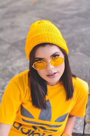 Woman Wearing Yellow Beanie
