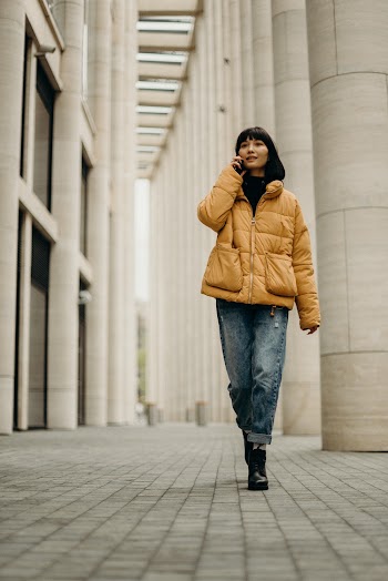 Woman Wearing Yellow Coat