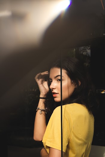 Woman Wearing Yellow Shirt