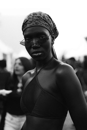 Woman Wears Black Brassiere