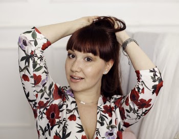Woman Wears White, Green, and Red Floral 3/4 Sleeved Dress
