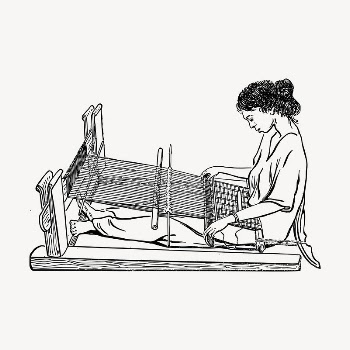 Woman weaving  clipart, vintage | Free Vector - rawpixel