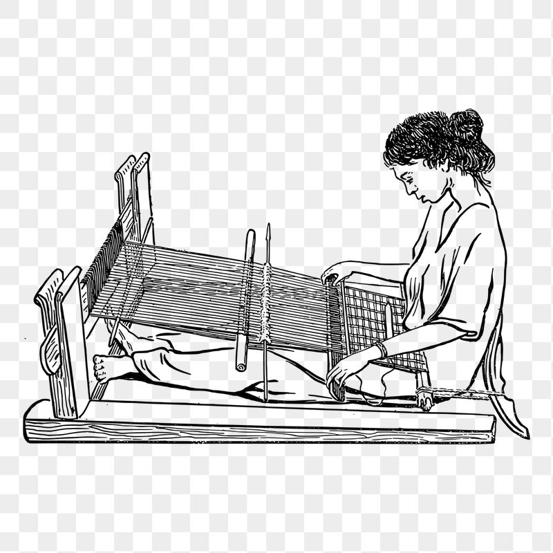 Woman weaving  png sticker | Free PNG - rawpixel