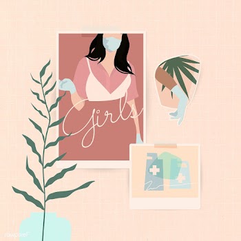 Woman with a face mask and latex gloves background illustration | Free  illustration - 2318894