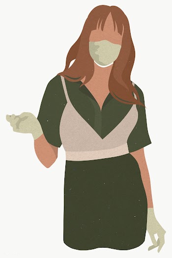 Woman with a face mask and latex gloves during COVID-19 design element | Free  transparent png - 2318895