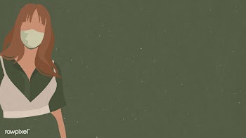 Woman with a face mask and latex gloves during COVID-19 on a green bac.. | Free  illustration - 2318655