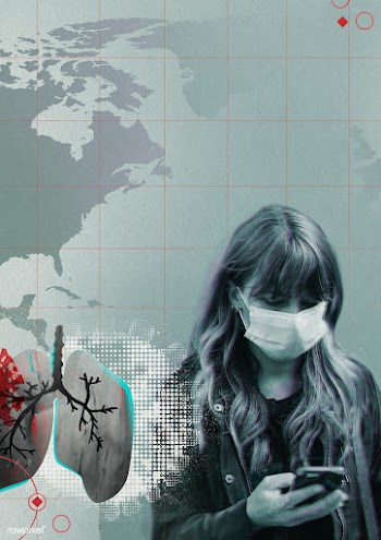 Woman with a face mask checking coronavirus news from her phone | Free  illustration - 2316268
