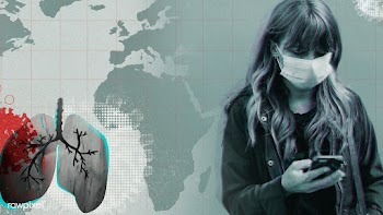 Woman with a face mask checking coronavirus news from her phone | Free  illustration - 2316271