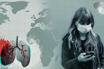 Woman with a face mask checking coronavirus news from her phone | Free  illustration - 2316277
