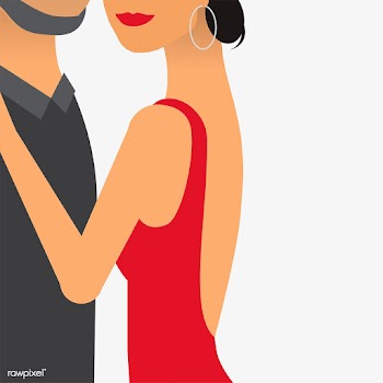 Woman with a handsome man illustration | Free stock vector - 456550