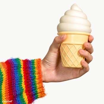 Woman with a soft serve ice cream in her hand design element | Free  transparent png - 2299011